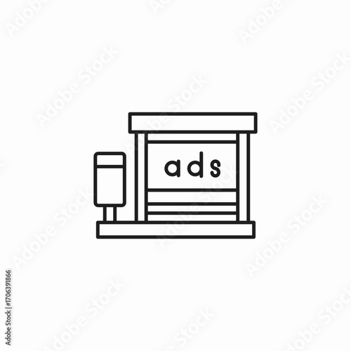 bus stop ads icon sign vector
