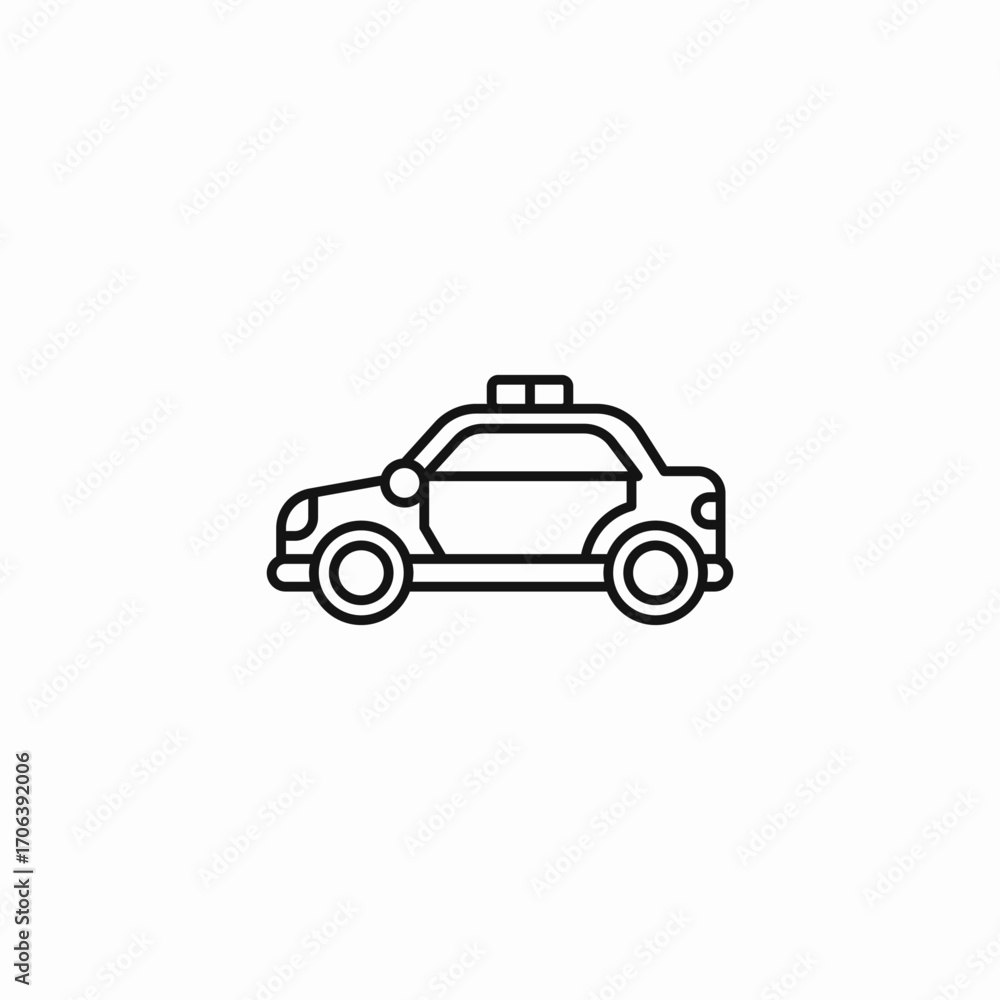 Fototapeta premium classic police car icon sign vector