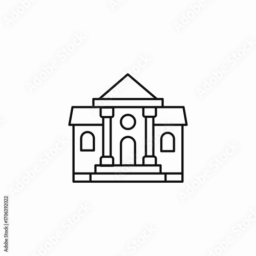 classical building with columns icon sign vector