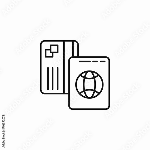 credit card passport icon sign vector