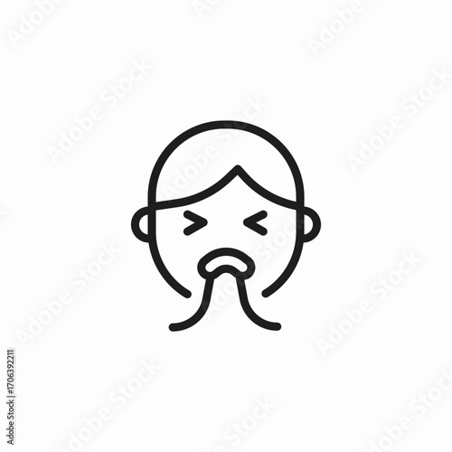 face coughing icon icon sign vector