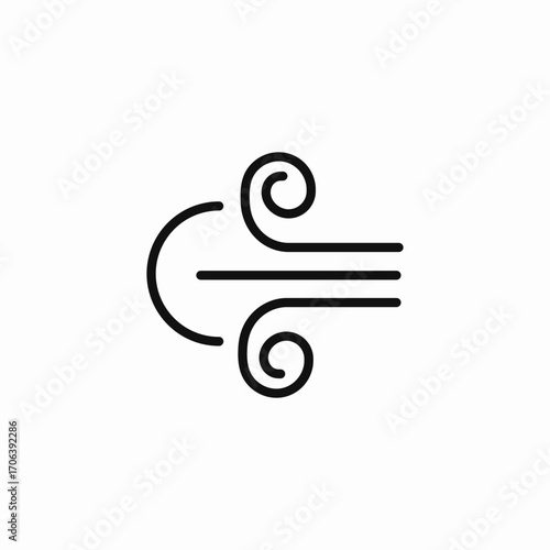 flowing wind breeze icon sign vector