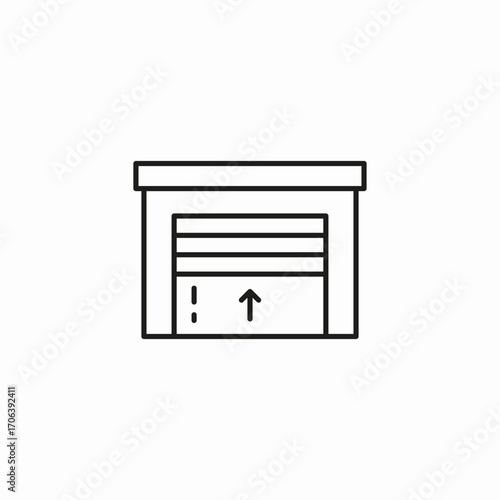 garage door with up arrow icon sign vector