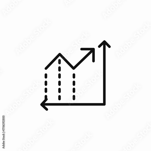 line graph rise icon sign vector