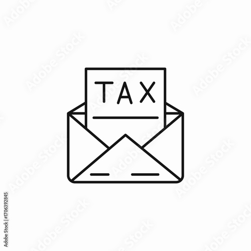 mail tax document icon sign vector
