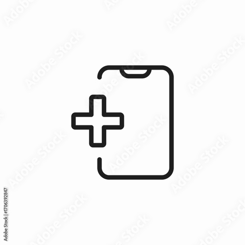 medical phone add icon sign vector