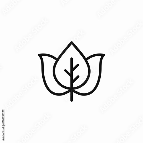 plant leaf flower icon sign vector