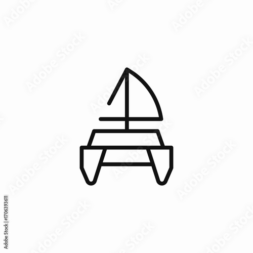 sailing catamaran boat icon sign vector