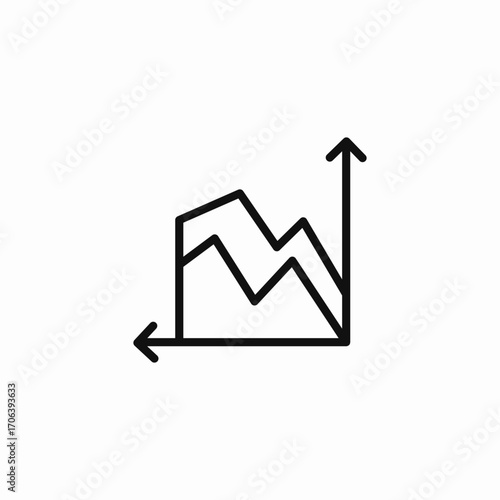 rising line graph icon sign vector