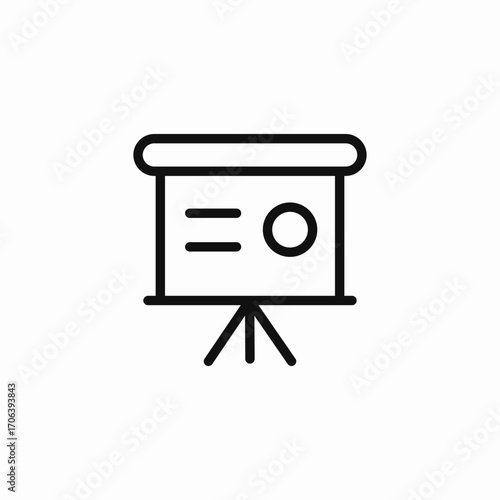 slideshow with data icon sign vector