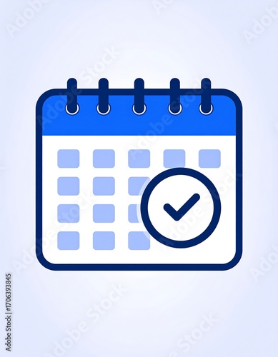 Simple calendar icon with check mark