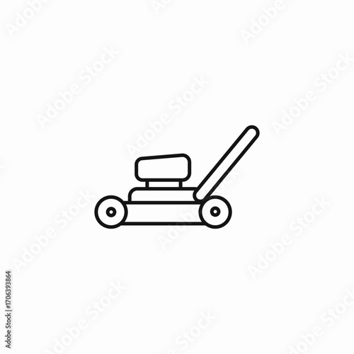 small lawn mower icon sign vector