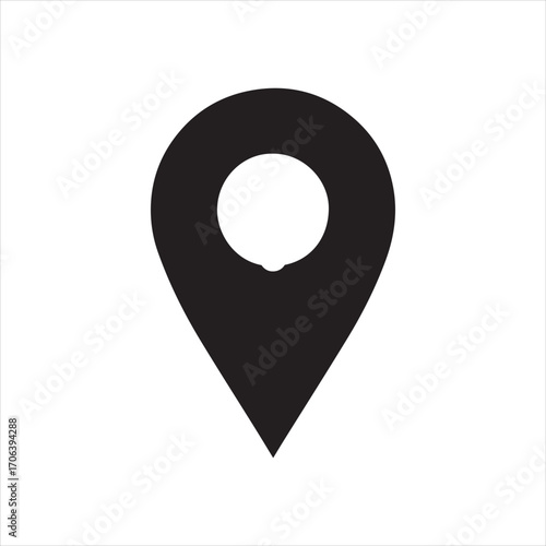 Location Navigation silhouette icon isolated on transparent background. 