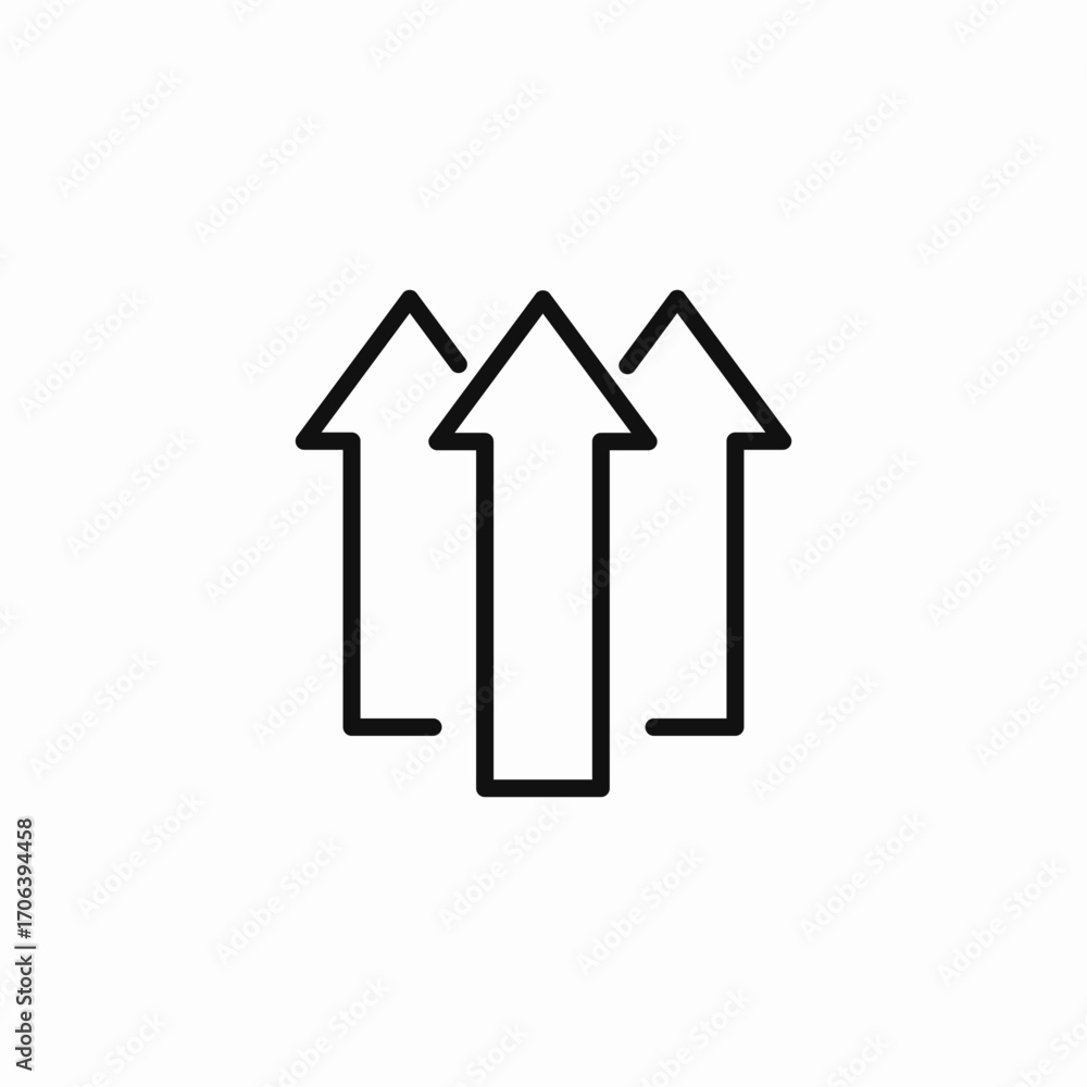 three upward arrows icon sign vector three upward arrows icon sign vector