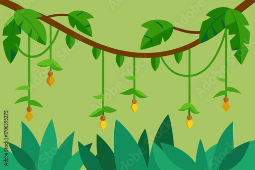 A simple cartoon of hanging jungle vines vector illustration