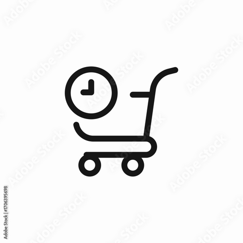 cart hold timer icon sign vector