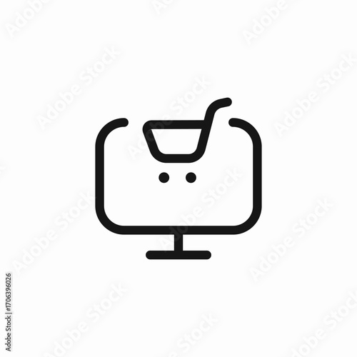 online shopping cart icon sign vector