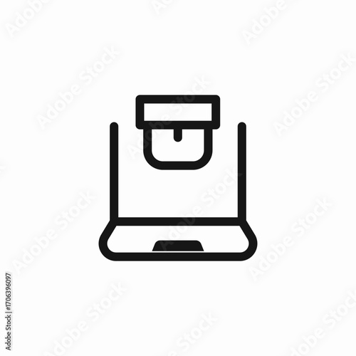 online store laptop icon sign vector