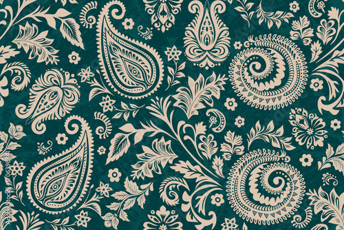 Ikat paisley embroidery on the fabric in Indonesia, India and Asian countries.geometric ethnic oriental seamless pattern.Aztec style. illustration. design for texture, fabric,clothing,wrapping,carpet.