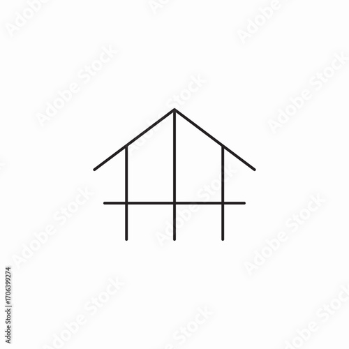 basic building framework icon sign vector