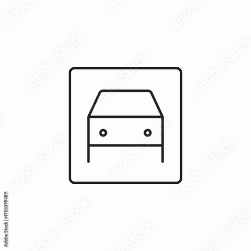 front view car icon sign vector