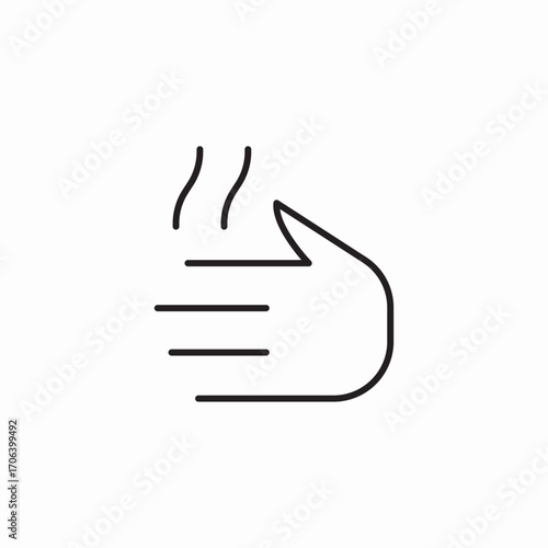 hand with steam icon sign vector