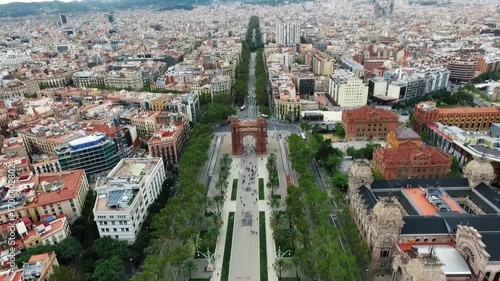A Stunning Aerial View of the Urban Landscape in Barcelona City
