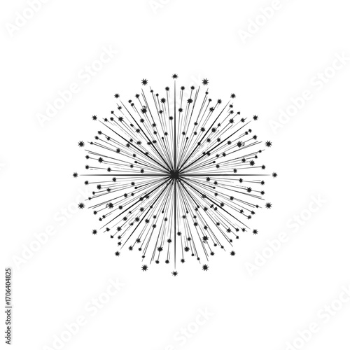 Vector art of a burst of fireworks with many sparks emanating from a central point a graphic illustration of celebration