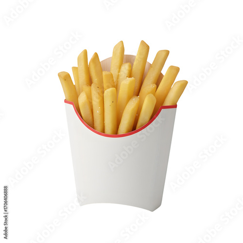 french fries on transparent background