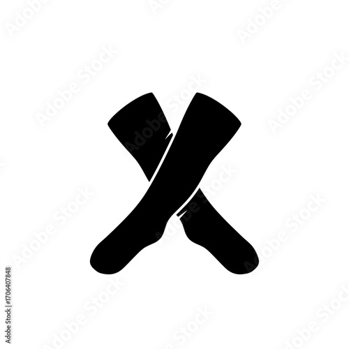 Vector art of crossed pair of socks, adding a touch of warmth and comfort to your designs with this classic symbol
