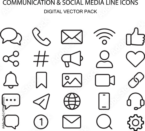 Speech Bubbles Representing Communication Conversation and Thoughts in Modern Digital Vector Art