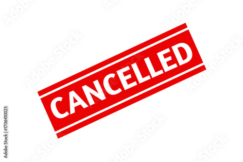 Cancelled red grungy stamp sign. Cancelled design with background vector. 
