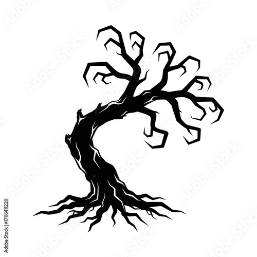 Illustration of a spooky dead tree, perfect for halloweenthemed designs and eerie landscapes