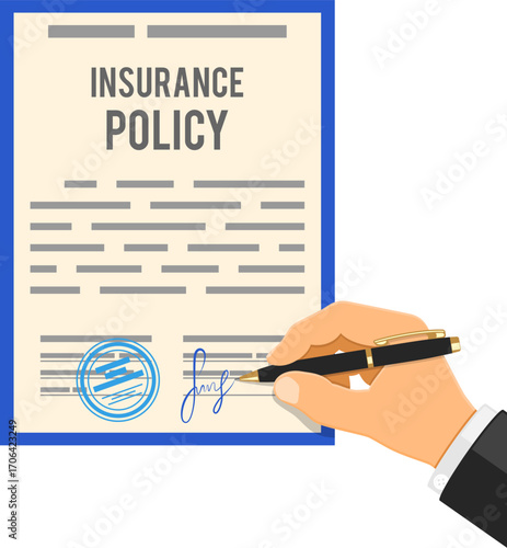 Man signs insurance policy
