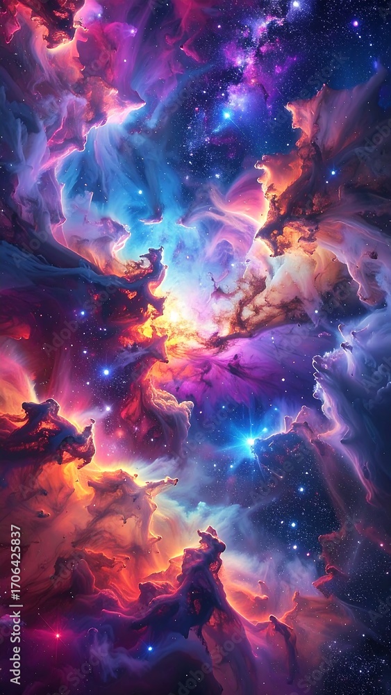 Fototapeta premium Colorful swirling nebula