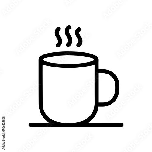Start Your Day Right with a Warm Beverage - Simple, Modern Line Art for Coffee Shop Branding, Cafe Menu Design, and Cozy Morning Concepts
