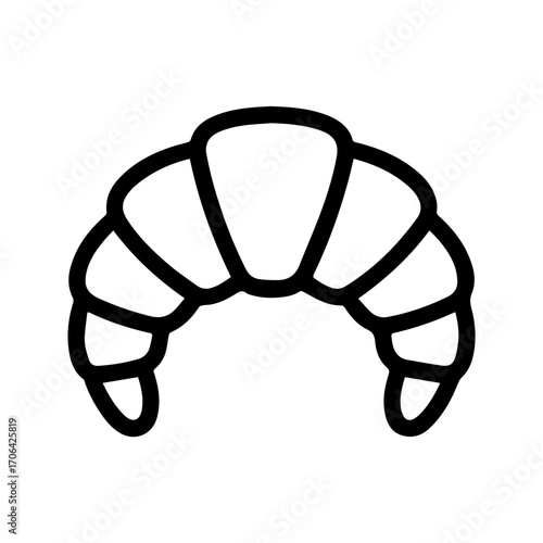 Indulge in this delightful croissant icon, perfect for bakery branding, menu designs, or breakfast promotions, adding a touch of French pastry elegance