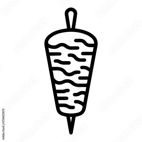Delicious doner kebab icon tempting taste buds, perfect for food blogs, restaurant menus, or culinary designs craving authentic street food vibes