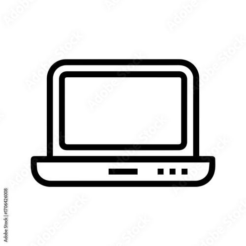 Sleek laptop icon for modern web design and app interfaces, perfect for technology startups and digital businesses, originally a scalable vector graphic
