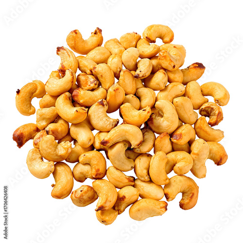 Pile of delicious roasted cashew nuts, a healthy and nutritious snack option