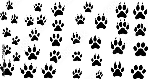 Heart and pet paw print dog cat icon
