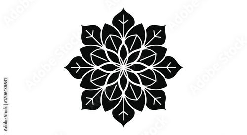 a symmetrical floral design with intricate leaf patterns and central motif