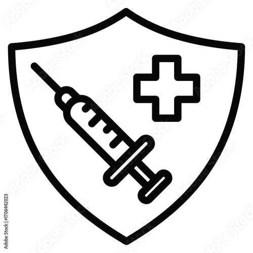 Vaccination For Protection Icon Line Vector Illustration