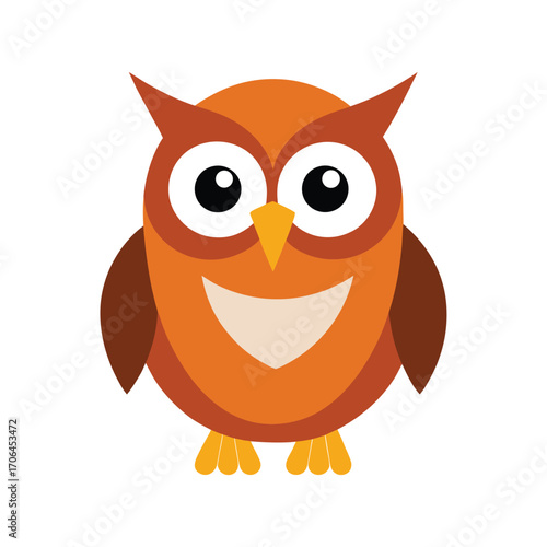 cartoon owl mascot vector on white background