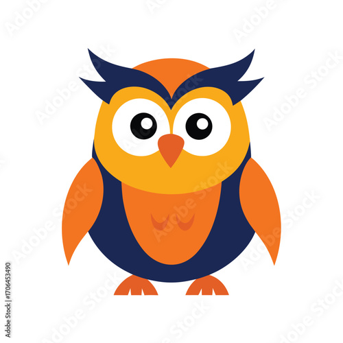 cartoon owl mascot vector on white background