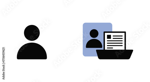 profile icon next to document viewer interface graphic