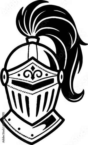 Medieval Knight Helmet Illustration