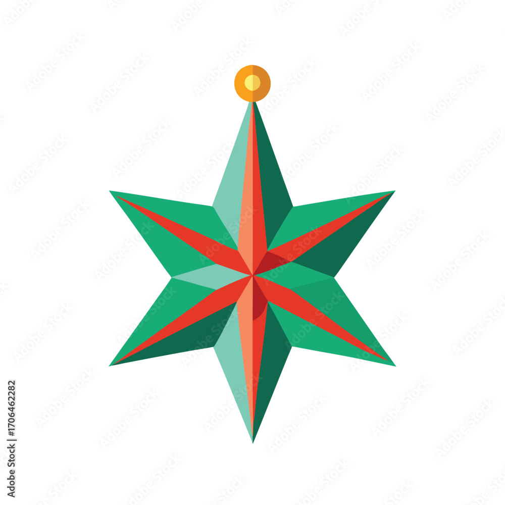 Fototapeta premium decorative christmas star ornament on white background