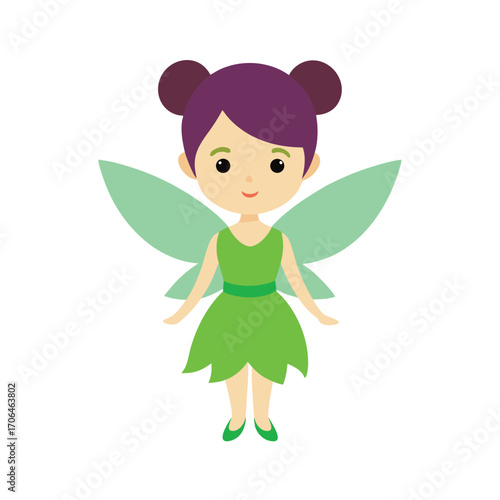 fairy costume cartoon girl on white background