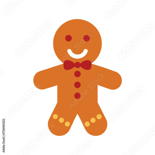 gingerbread man cookie on white background